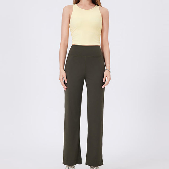Olivenorma Pantaloni da yoga elasticizzati versatili a vita media con taglio dritto - image 18