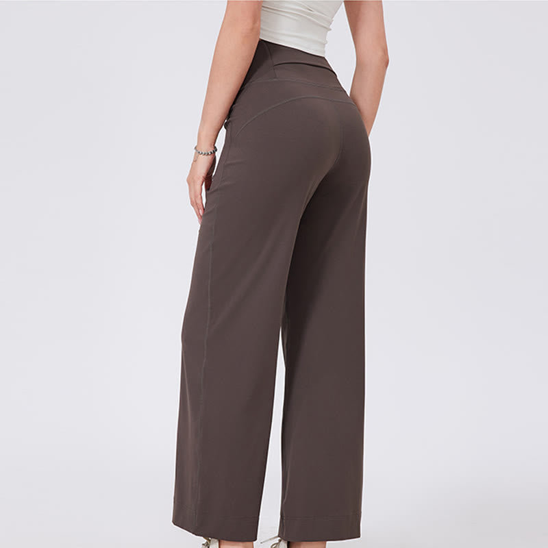 Olivenorma Pantaloni da yoga elasticizzati versatili a vita media con taglio dritto - image 21