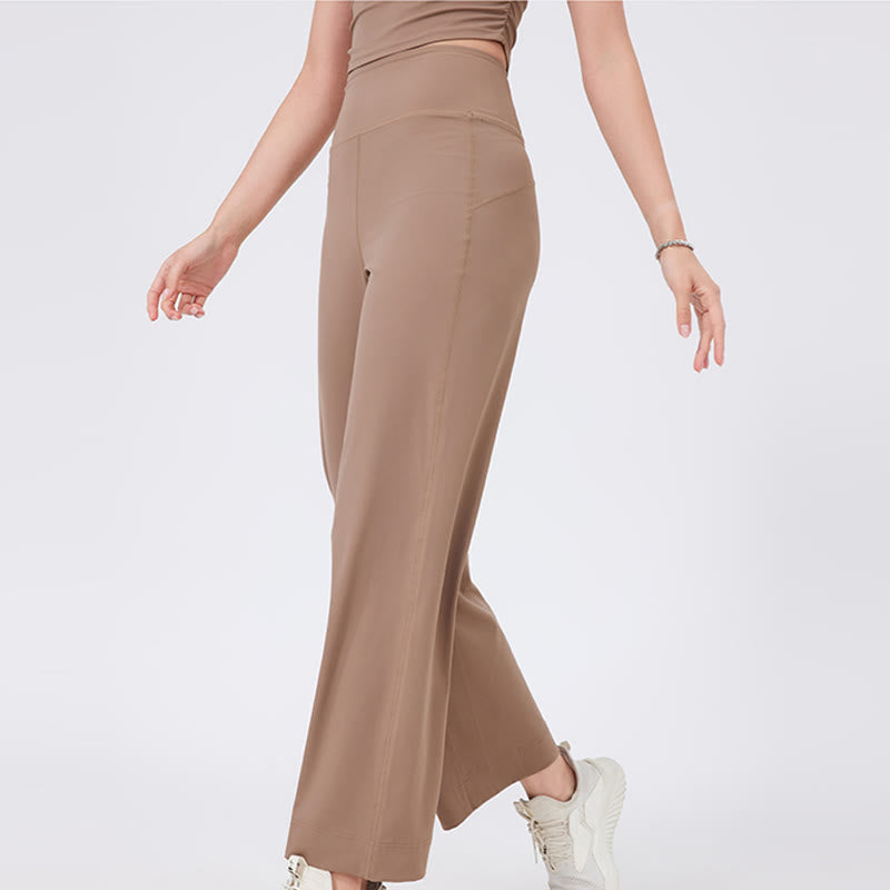 Olivenorma Pantaloni da yoga elasticizzati versatili a vita media con taglio dritto - image 14