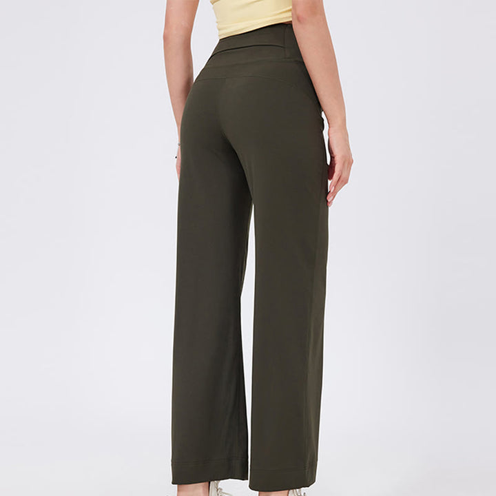 Olivenorma Pantaloni da yoga elasticizzati versatili a vita media con taglio dritto - image 17