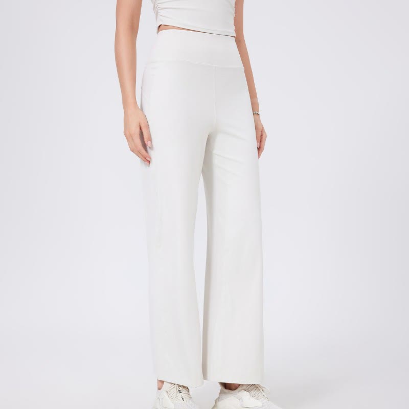 Olivenorma Pantaloni da yoga elasticizzati versatili a vita media con taglio dritto - Bianco - XL - image 9