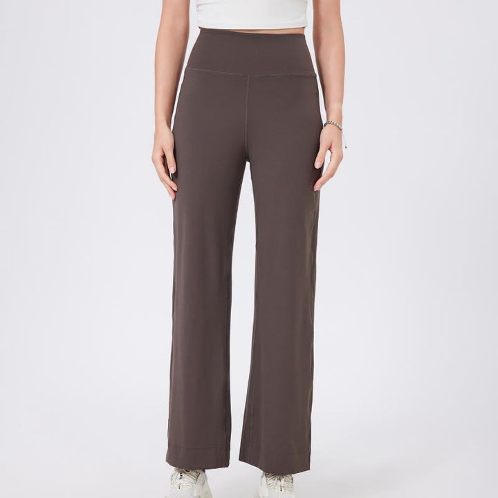 Olivenorma Pantaloni da yoga elasticizzati versatili a vita media con taglio dritto - Marrone - XL - image 19