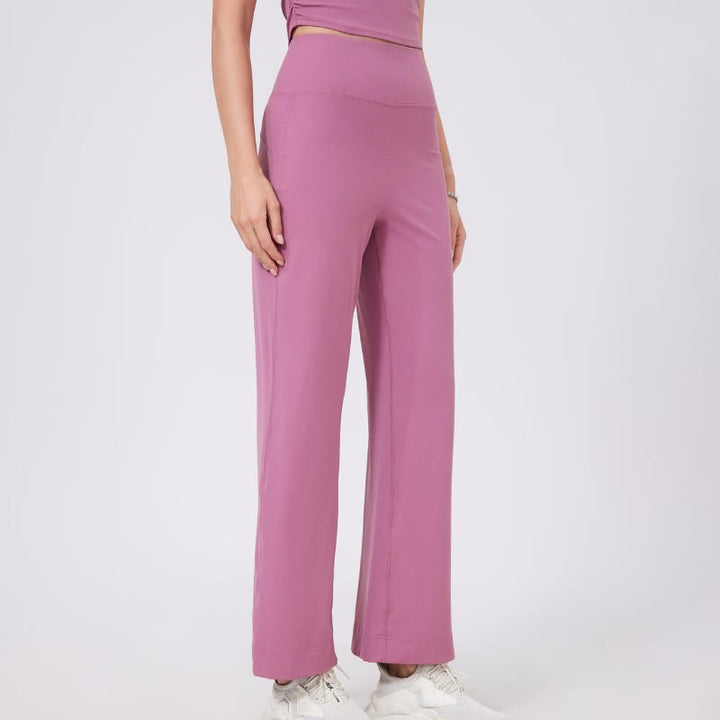 Olivenorma Pantaloni da yoga elasticizzati versatili a vita media con taglio dritto - Rosa - XL - image 0