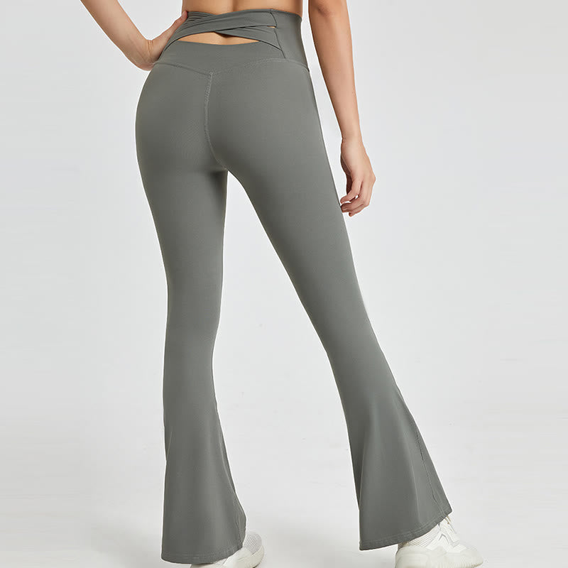 Olivenorma Leggings svasati da allenamento per donna, pantaloni da yoga a vita alta - Grigio - XL - image 9