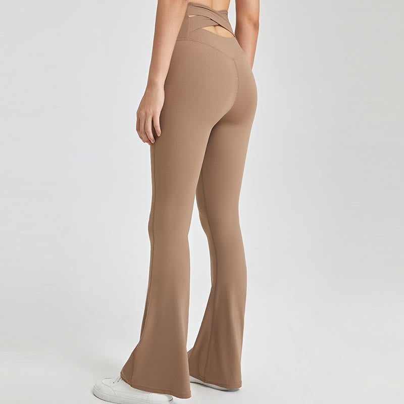 Olivenorma Leggings svasati da allenamento per donna, pantaloni da yoga a vita alta - Marrone - XL - image 0