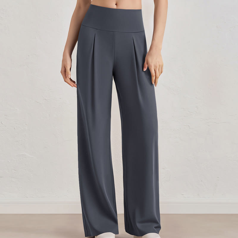Olivenorma Pantaloni a gamba larga Pantaloni casual elasticizzati Pantaloni da salotto Pantaloni da yoga - Grigio - XL - image 1