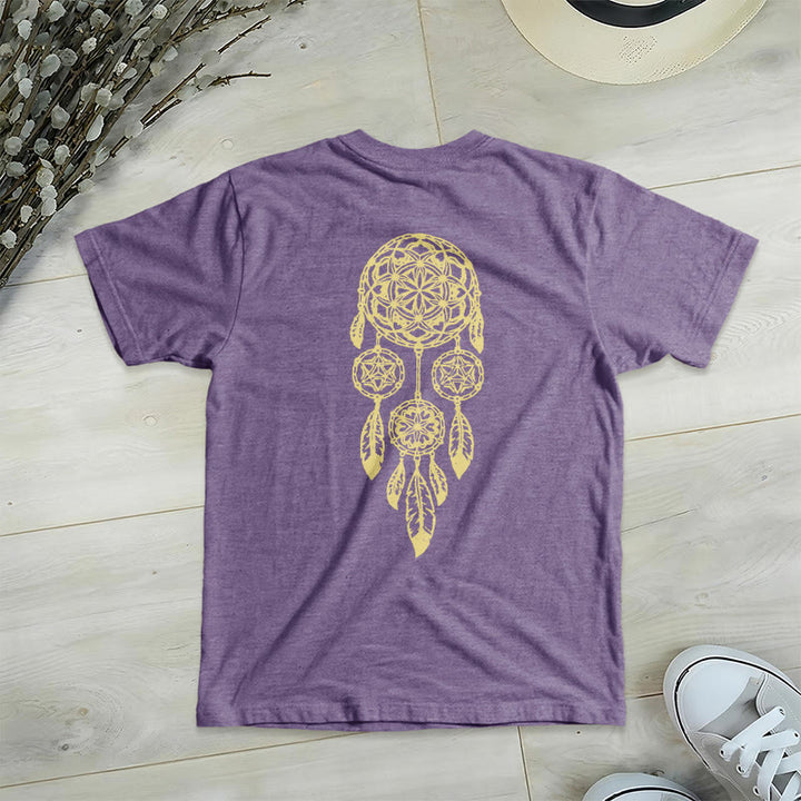 Olivenorma Flower Of Life, maglietta con stampa geometrica acchiappasogni e scollo a V, per allontanare il male - image 1