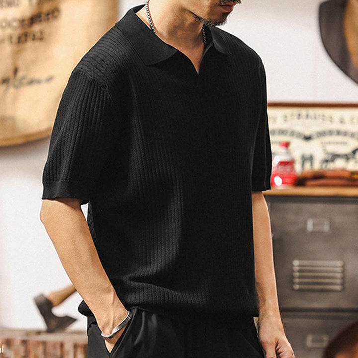Polo da uomo Olivenorma in maglia testurizzata, vestibilità regolare, maniche corte, in cotone - image 15