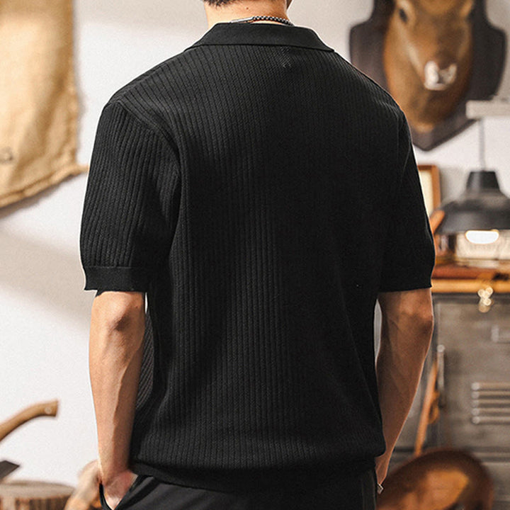 Polo da uomo Olivenorma in maglia testurizzata, vestibilità regolare, maniche corte, in cotone - image 14