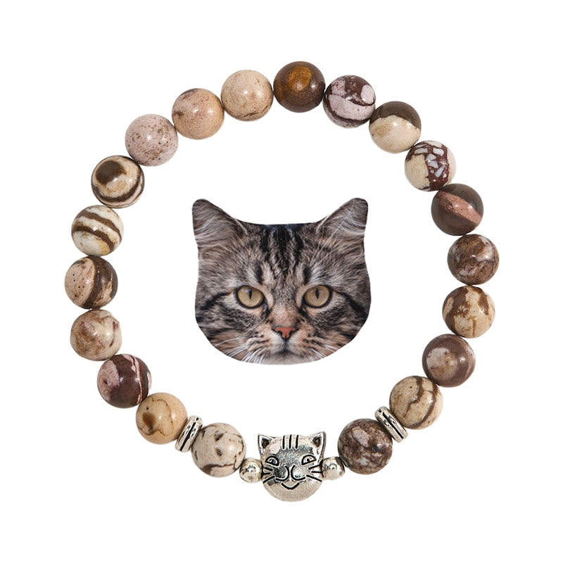 Braccialetto con perline di pietre preziose Olivenorma Cat Magic - Agata - image 1
