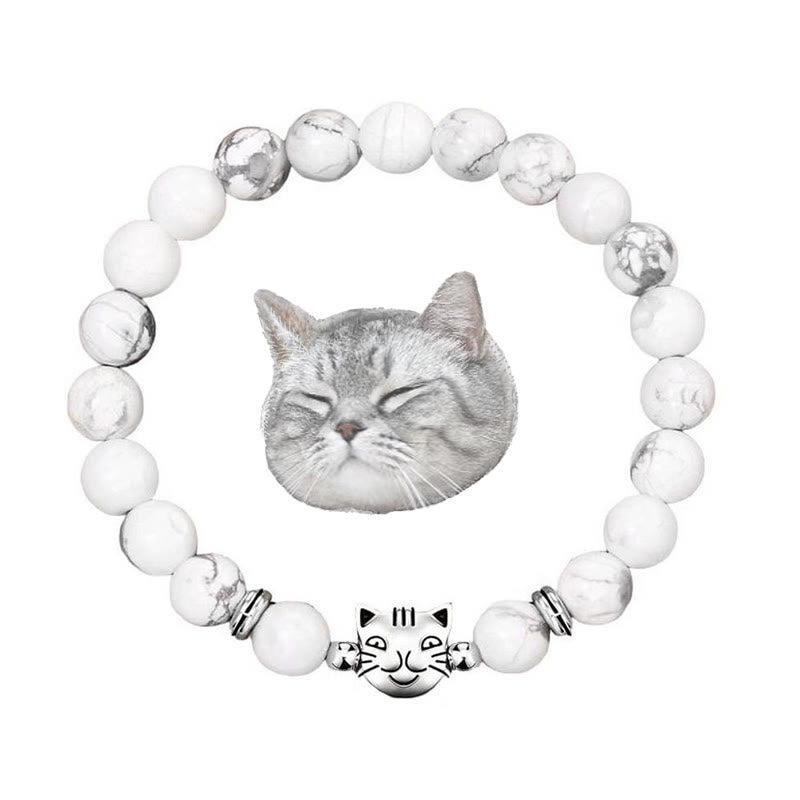 Braccialetto con perline di pietre preziose Olivenorma Cat Magic - Howlite - image 16