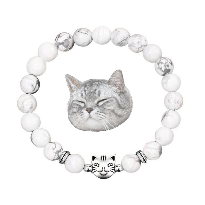 Braccialetto con perline di pietre preziose Olivenorma Cat Magic - Howlite - image 16