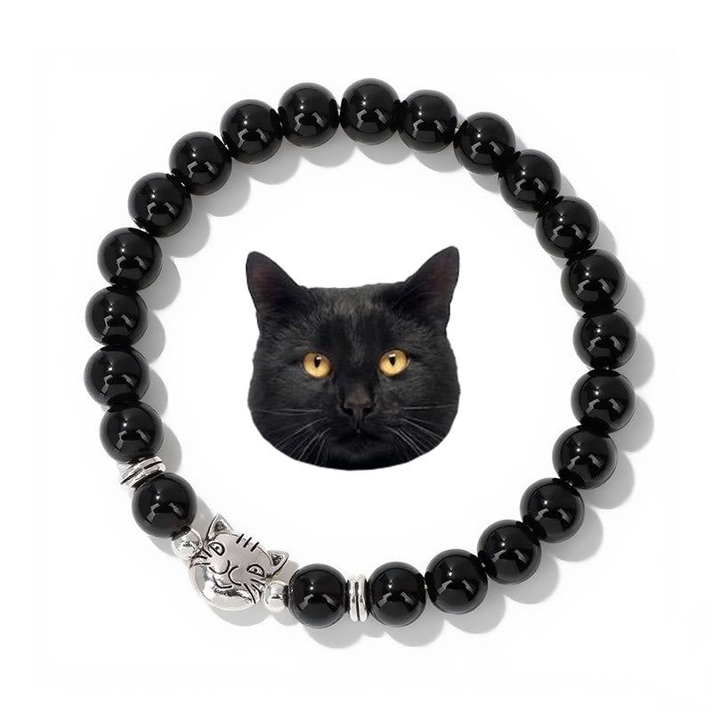 Braccialetto con perline di pietre preziose Olivenorma Cat Magic - Ossidiana - image 12