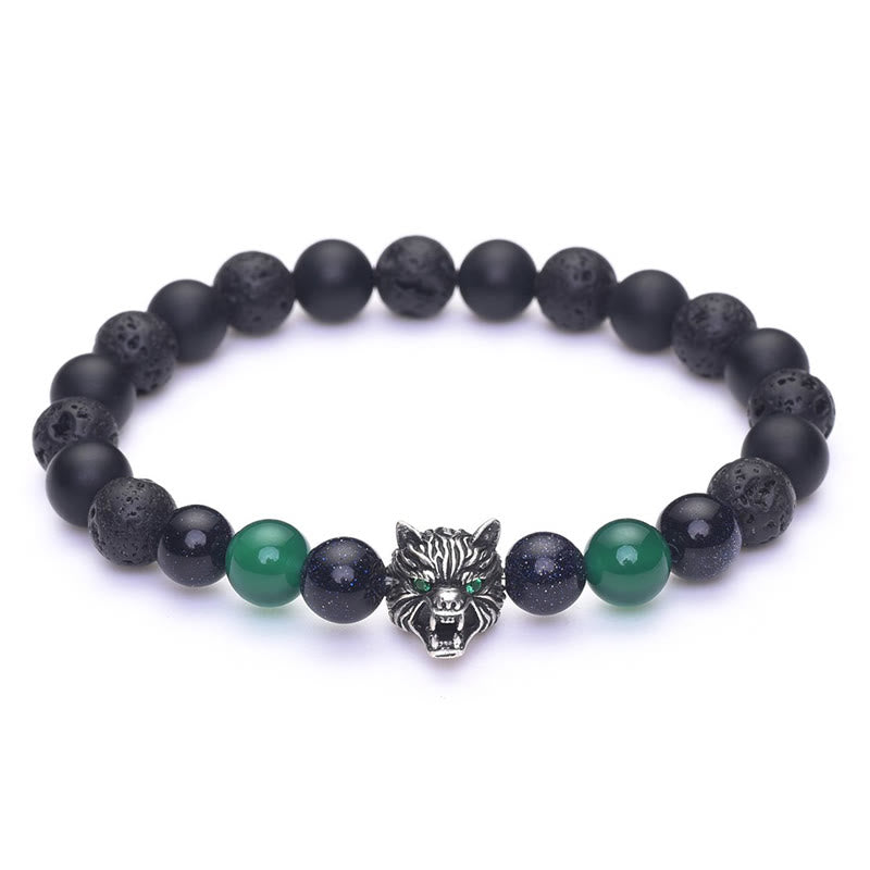 Bracciale con pietre preziose Olivenorma Fenrir Wolf Head e protezione della forza interiore - image 9