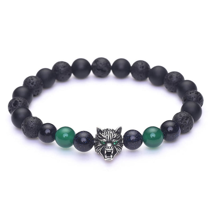 Bracciale con pietre preziose Olivenorma Fenrir Wolf Head e protezione della forza interiore - image 9