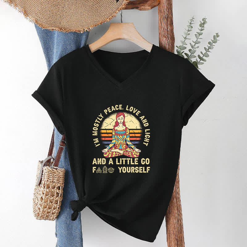 Maglietta yoga Olivenorma "Sono principalmente pace, amore e luce" - image 2