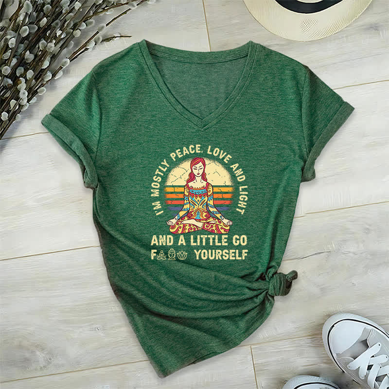 Maglietta yoga Olivenorma "Sono principalmente pace, amore e luce" - Verde scuro - 2XL - image 9