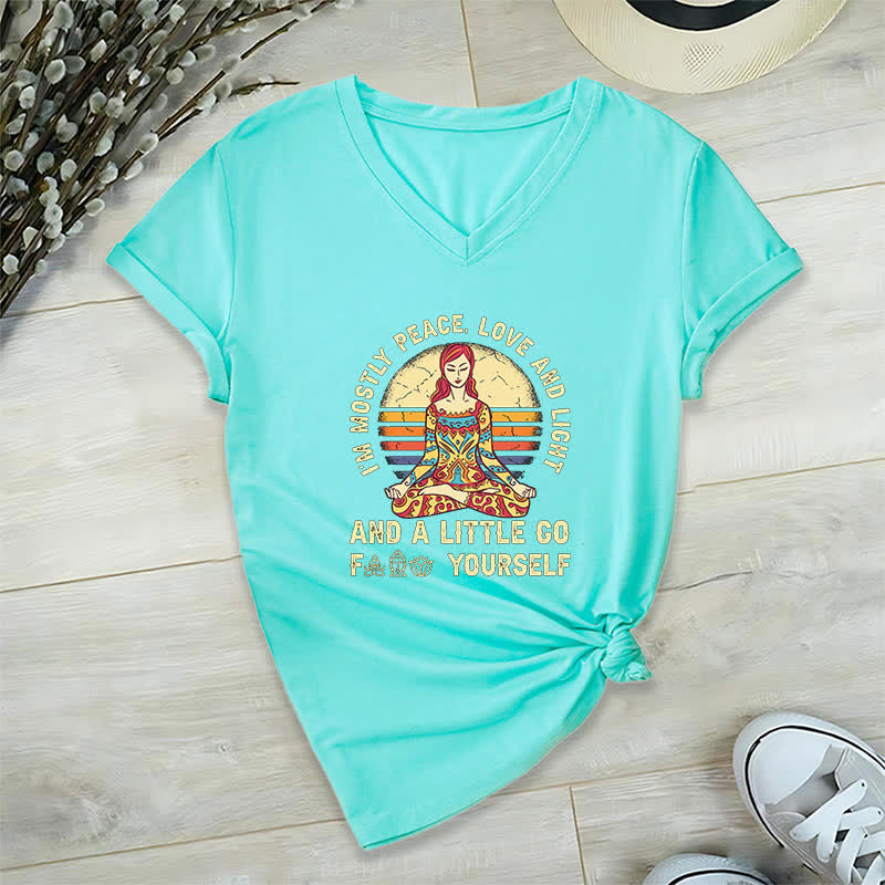 Maglietta yoga Olivenorma "Sono principalmente pace, amore e luce" - Lago Blu - 2XL - image 33