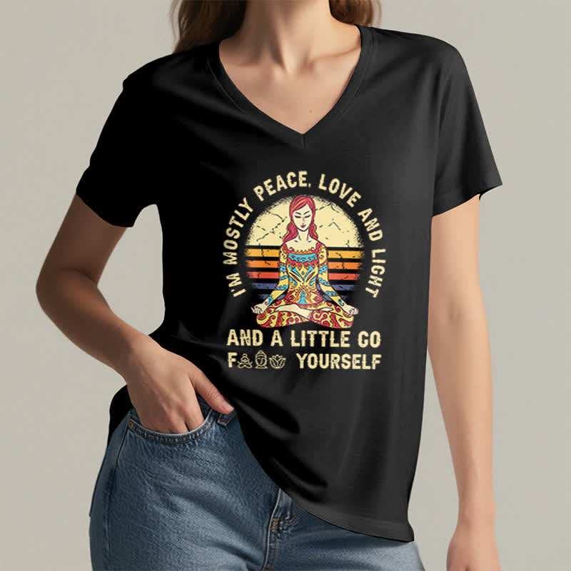 Maglietta yoga Olivenorma "Sono principalmente pace, amore e luce" - image 1