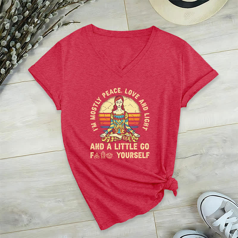 Maglietta yoga Olivenorma "Sono principalmente pace, amore e luce" - Rosso - 2XL - image 19