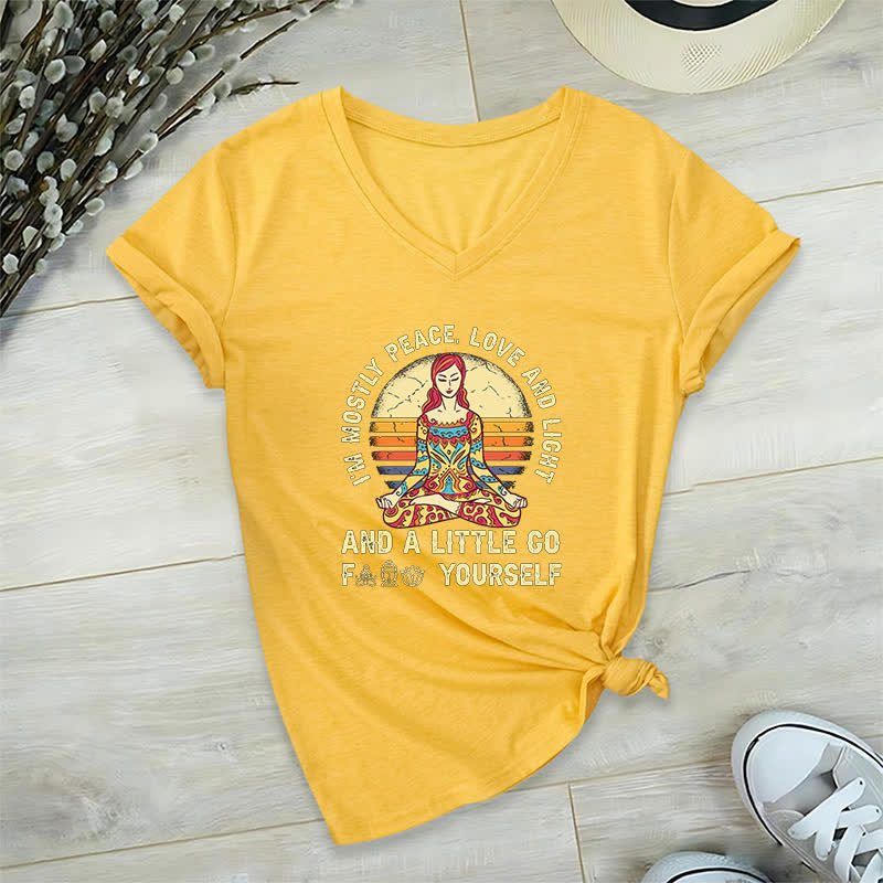 Maglietta yoga Olivenorma "Sono principalmente pace, amore e luce" - Giallo - 2XL - image 21