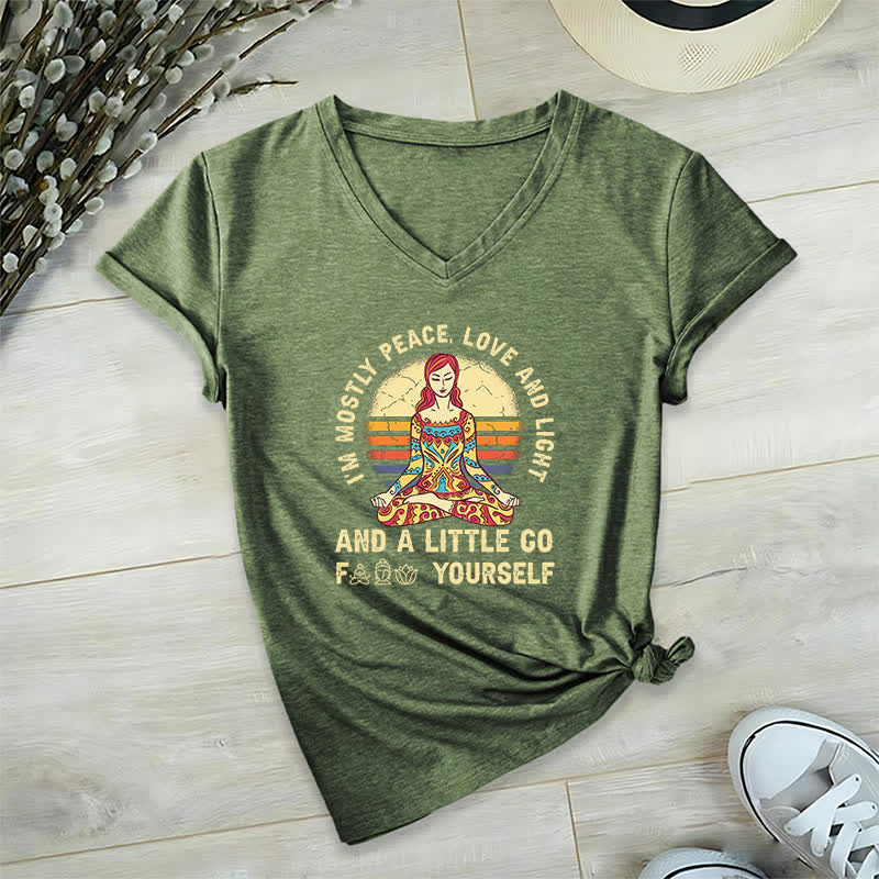 Maglietta yoga Olivenorma "Sono principalmente pace, amore e luce" - Verde oliva - 2XL - image 12