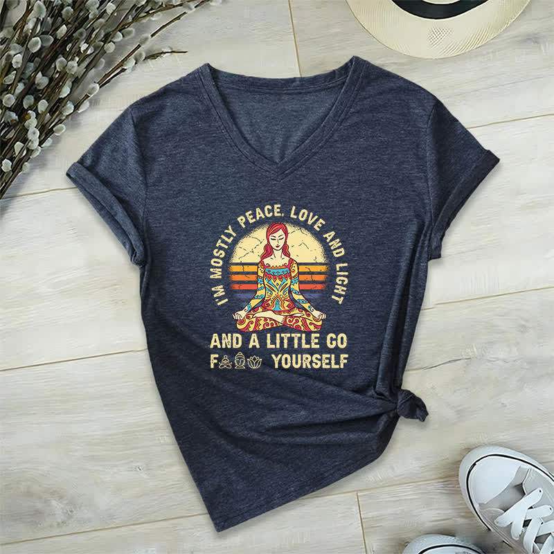 Maglietta yoga Olivenorma "Sono principalmente pace, amore e luce" - Blu navy - 2XL - image 6