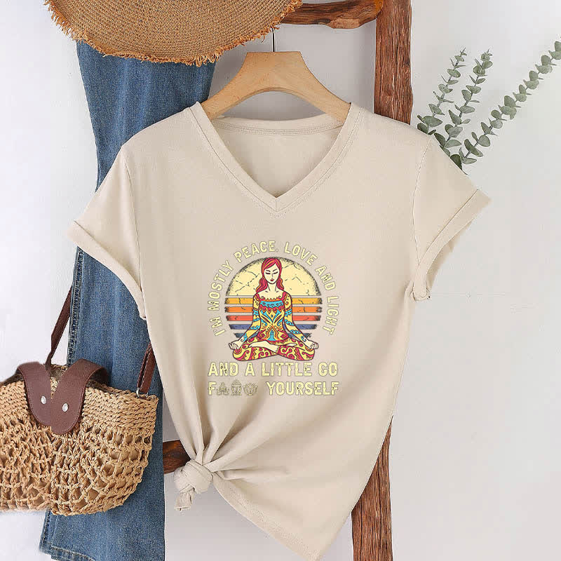 Maglietta yoga Olivenorma "Sono principalmente pace, amore e luce" - image 32