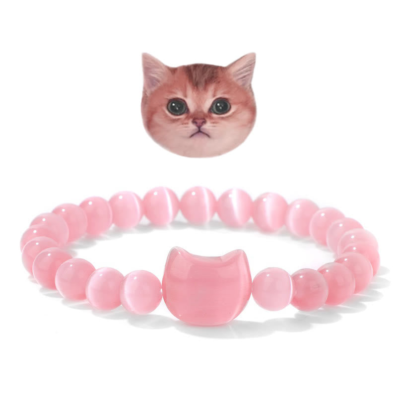 Braccialetto di cristallo con ciondolo Mystic Meow Olivenorma - Pietra occhio di gatto rosa - image 10