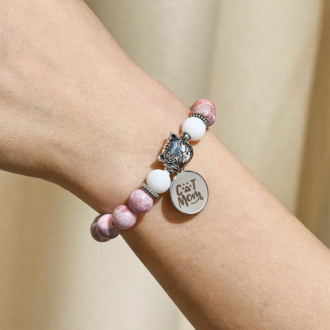 Olivenorma - Braccialetto di cristallo fatto a mano per amanti dei gatti, orgogliosa mamma di gatti - image 2