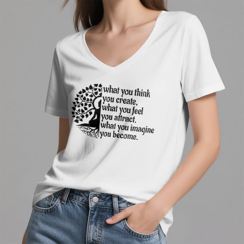 Olivenorma con scollo a V "What You Think You Create" di Olivenorma - image 1