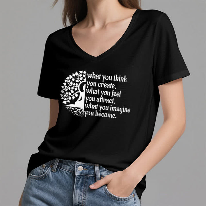Olivenorma con scollo a V "What You Think You Create" di Olivenorma - image 12