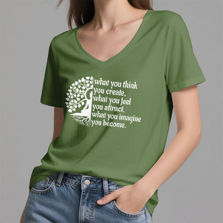 Olivenorma con scollo a V "What You Think You Create" di Olivenorma - image 7