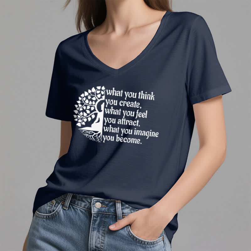 Olivenorma con scollo a V "What You Think You Create" di Olivenorma - image 3