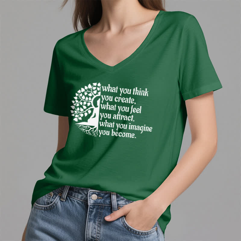 Olivenorma con scollo a V "What You Think You Create" di Olivenorma - image 5