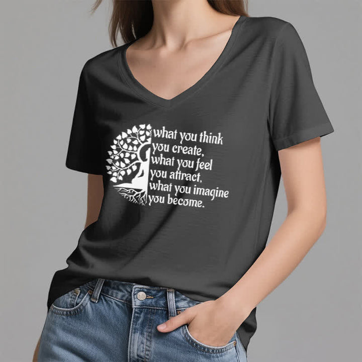 Olivenorma con scollo a V "What You Think You Create" di Olivenorma - image 9