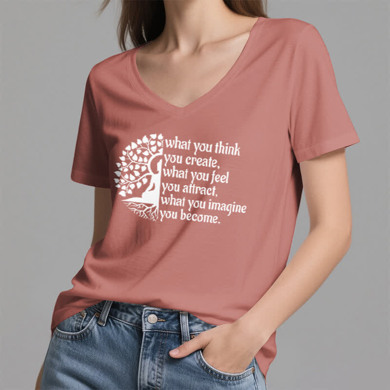 Olivenorma con scollo a V "What You Think You Create" di Olivenorma - image 17