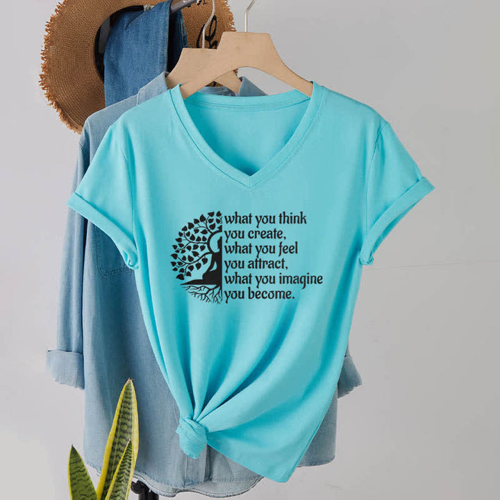 Olivenorma con scollo a V "What You Think You Create" di Olivenorma - Lago Blu - 2XL - image 22