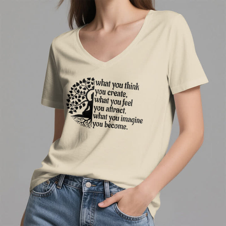 Olivenorma con scollo a V "What You Think You Create" di Olivenorma - image 21