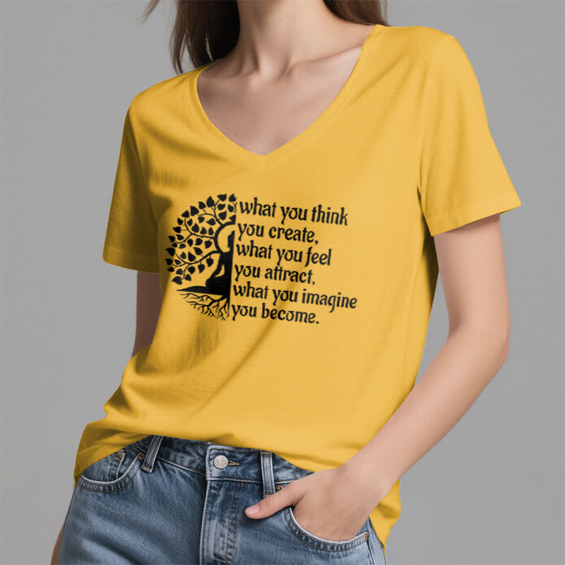Olivenorma con scollo a V "What You Think You Create" di Olivenorma - image 15