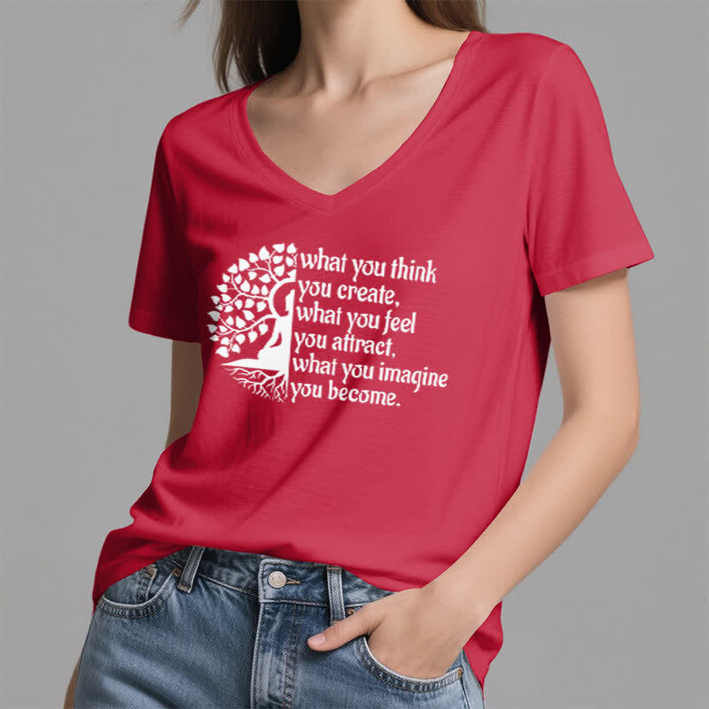 Olivenorma con scollo a V "What You Think You Create" di Olivenorma - image 13