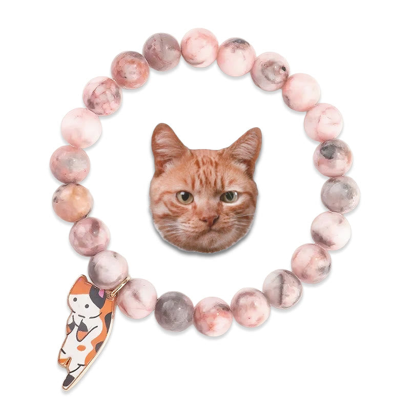 Olivenorma - Braccialetto di cristallo fatto a mano per amanti dei gatti, orgogliosa mamma di gatti - Braccialetto con gatto calico - image 5