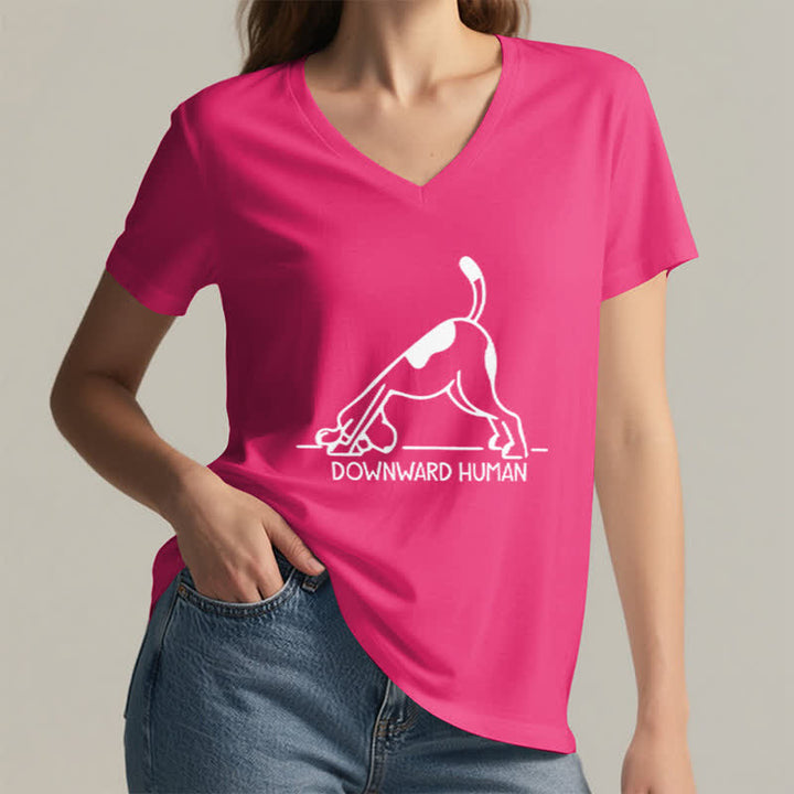 Maglietta da yoga Olivenorma con scollo a V e motivo "cane a testa in giù" - image 19
