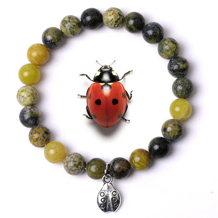 Braccialetto Olivenorma Lucky 7 con ciondolo a forma di coccinella e pietre preziose - Turchese verde seme - image 3