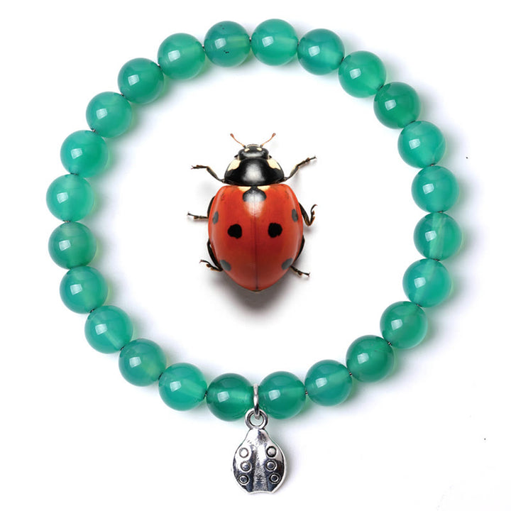 Braccialetto Olivenorma Lucky 7 con ciondolo a forma di coccinella e pietre preziose - Agata verde - image 15