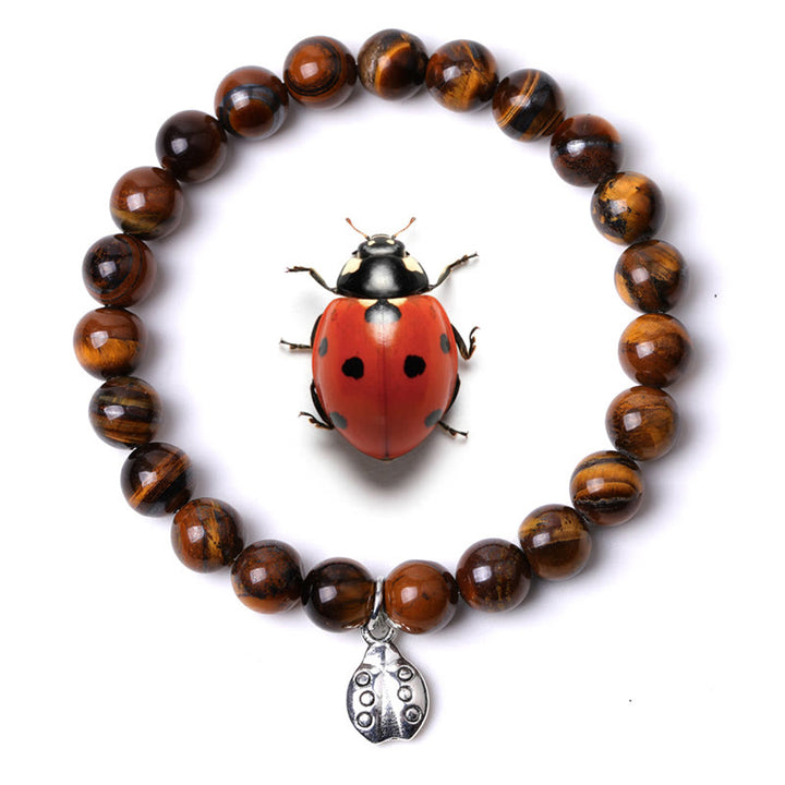 Braccialetto Olivenorma Lucky 7 con ciondolo a forma di coccinella e pietre preziose - Occhio di tigre - image 23