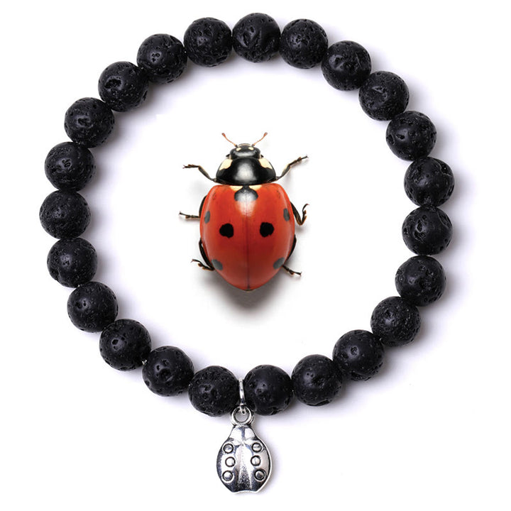 Braccialetto Olivenorma Lucky 7 con ciondolo a forma di coccinella e pietre preziose - Pietra lavica - image 41