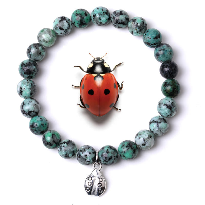 Braccialetto Olivenorma Lucky 7 con ciondolo a forma di coccinella e pietre preziose - Turchese africano - image 17