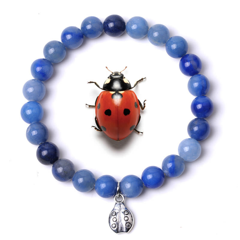 Braccialetto Olivenorma Lucky 7 con ciondolo a forma di coccinella e pietre preziose - Avventurina blu - image 13