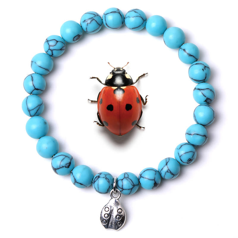 Braccialetto Olivenorma Lucky 7 con ciondolo a forma di coccinella e pietre preziose - Turchese - image 47